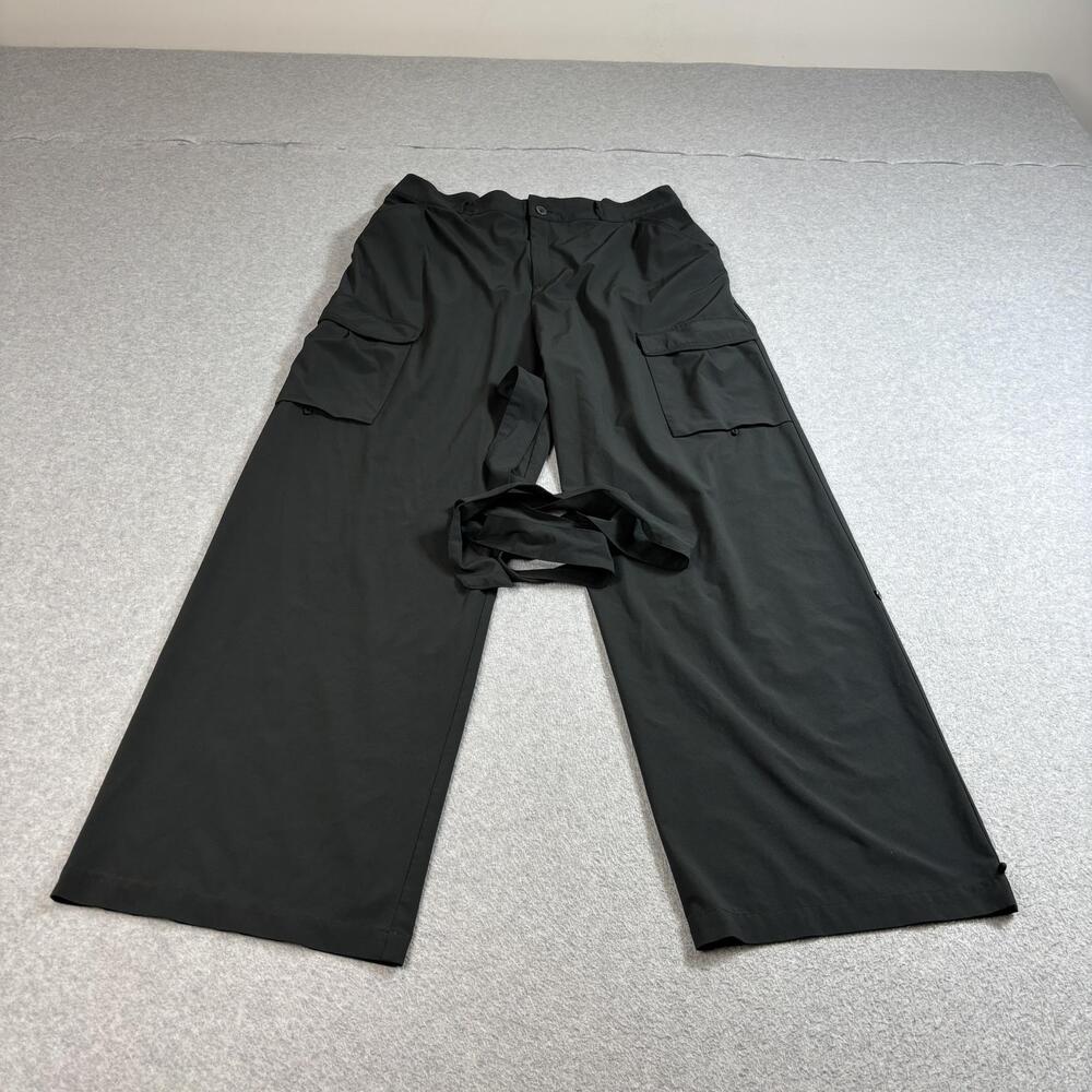 Royal Robbins Pants Womens 14 Black Cargo Wide Leg Outdoor Travel Convertible